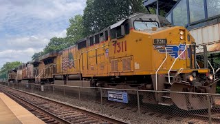 Union Pacific Trio On M409 SD70MAC Duo on X301 Heritage Unit amp More [upl. by Eniagrom]