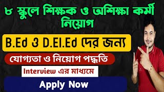 West Bengal Teacher Recruitment Non Teaching Staff BengaliEnglish Medium Private School Vacancy [upl. by Ynnavoeg]