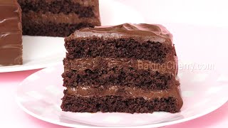 The Best CHOCOLATE CAKE Recipe Soft moist and delicious  Baking Cherry [upl. by Nielson]