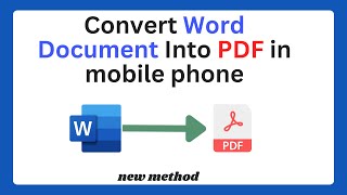 How to Convert Word Document Into PDF  how to convert a word document to pdf [upl. by Sewel]