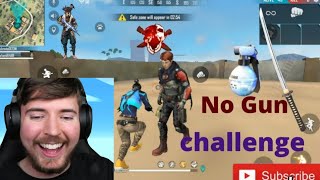 No Gun Chellenge  free fire comedy  mrBeast cartoon chala do [upl. by Nannah]