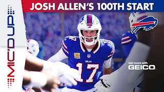 Josh Allen Micd Up For His 100th Career NFL Start In Epic Win Over Tennessee Titans  Buffalo Bills [upl. by Emilee29]