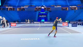 Nick Kyrgios amp Thanasi Kokkinakis  Court Level Practice  Nitto ATP Finals 2022 Turin 4K 60fps [upl. by Anneirb]