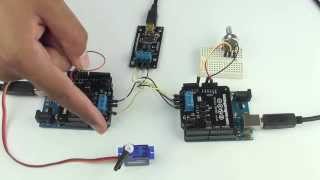 Tutorial Controlando servomotor pelo potenciômetro via Rede RS485 [upl. by Clim869]