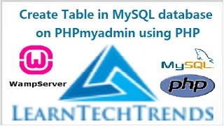 Create Table in MySQL database on PHPmyadmin using PHP and Wamp server for beginners [upl. by Cogn670]