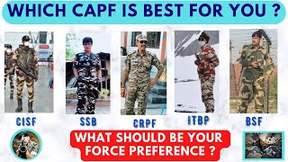 Which CAPF is Best for You  What should be Your Force Preference  CAPF AC Force Preference capfac [upl. by Hamaso418]