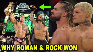 Why Roman Reigns amp The Rock Defeated Cody Rhodes amp Seth Rollins at WWE WrestleMania 40 Night 1 [upl. by Eibrad]