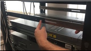 Racking an IBM 7063 CR2 HMC with fixed and variable rails [upl. by Sherj]