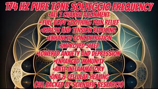 174 HZ PURE TONE SOLFEGGIO FREQUENCY RESTORES YOUR FULL BODY TO OPTIMAL HEALTHALL 7 CHAKRA TUNEUP [upl. by Duke]