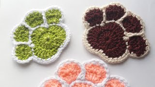 🐾 Posavasotaza de huella de perrito a crochet paso a paso [upl. by Hamish]