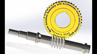 Puzni par  Worm Gearbox Assembly with Archimedes worm and involute gear [upl. by Ettezzus827]