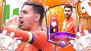 CHEAP BEAST GK 91 CASTEELS REVIEW TEAM OF THE WEEK  FIFA MOBILE 22 [upl. by Einohpets]