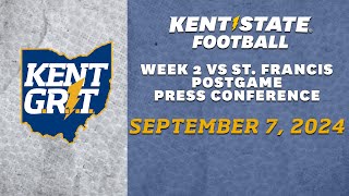 Kent State Football vs Saint Francis 90724  Postgame Press Conference [upl. by Nallak507]