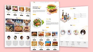 Create A Food Website Design Using  HTML amp CSS [upl. by Nelra]