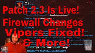 Diablo II Resurrected Version 23 Patch Notes  Firewall Changes Posion Vipers Fixed amp More [upl. by Cyn]