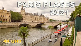 Paris Plages 2021  Walking Tour 4K [upl. by Baskett]