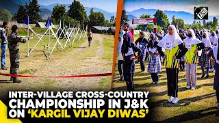 Kargil Vijay DivasArmy organises InterVillage CrossCountry Championship for Boys and Girls in JampK [upl. by Heinrik]