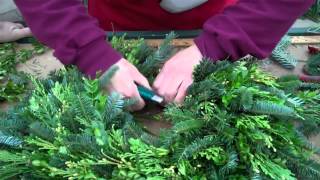 Wilsons Garden Center How To Make A Fresh Greens Wreath [upl. by Hartman]