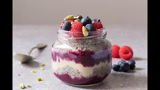 Chia And Flaxseed Pudding With Jam And Almond Butter [upl. by Yeldnarb]