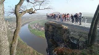 Die BASTEI Aussichtsplattform  Touristenattraktion in der SÄCHSISCHEN SCHWEIZ  ELBSANDSTEINGEBIRGE [upl. by Brenan]