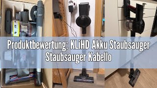 Produktbewertung KLiHD Akku Staubsauger Staubsauger Kabellos 450W38000Pa mit LED Display Bis zu 5 [upl. by Lokin274]