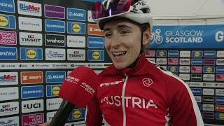 Christina Schweinberger  Interview at the finish  Womens Glasgow UCI World Championships 2023 [upl. by Kerat]