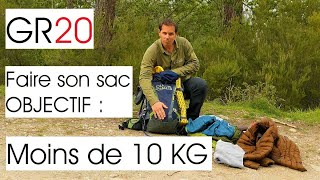 Faire son sac pour le GR20 Objectif moins de 10 Kilos [upl. by Oicnerolf]