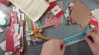 Scrap Busting  making Christmas ephemera bases with paper scraps pt 2 [upl. by Mcnamee]