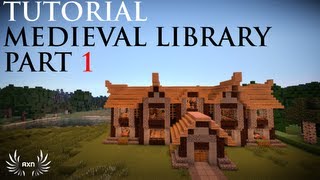 Minecraft  How to Build a Medieval Library Part 14 [upl. by Soulier]