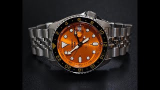 Seiko SSK005K1 Orange GMT Review amp Unboxing [upl. by Mosira]