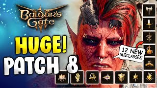 Baldurs Gate 3 HUGE Patch 8 Update 12 New Subclasses Coming Crossplay Photo Mode [upl. by Bomke]