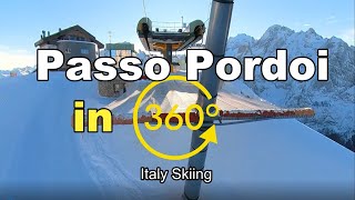 Italy Skiing Passo Pordoi in 360 graden [upl. by Brand]