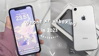 ✧ unboxing iPhone xr in 2023 white 🤍 [upl. by Irv]