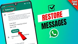 How to restore whatsapp backup from google drive  StepbyStep [upl. by Ahsilef669]