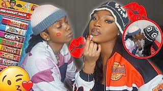 chapstick challenge  we got a lil carried away 🥵💋 HILARIOUS 😂 [upl. by Lasyrc]