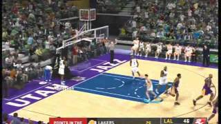 NBA 2K12 Jazz vs Lakers 9798 [upl. by Nagel]