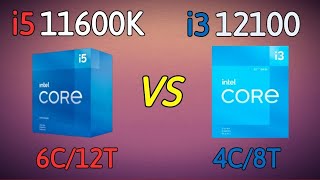 i3 12100 vs i5 11600K  benchmark and test in 6 games 1080p [upl. by Lauraine852]