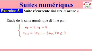 Suites numériques récurrentes doubles dordre 2 Exercice corrigé [upl. by Rondon]