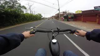 Motorized Bicycle  Stock Ride from Work to Home [upl. by Anrev348]