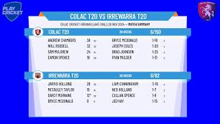 Colac T20 v Irrewarra T20 [upl. by Odelet]