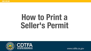 How to Print a Sellers Permit [upl. by Elgar567]