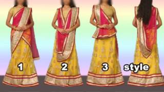 How to Wear Lehenga with Different Style of Dupatta Draping [upl. by Broddy192]