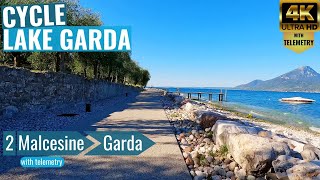 Lake Garda  Malcesine to Garda  Indoor Cycling Video with telemetry [upl. by Opportina]