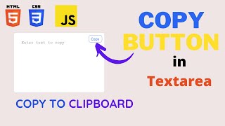 Copy Button inside Textarea  HTML CSS and JavaScript 🔥 [upl. by Isteb190]