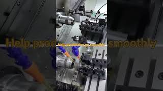 SZGH 25 cnc lathe machine automatic feed and center rack accessories milling machine cnc lathe [upl. by Airetnahs]