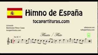 Himno de España Partitura de Flauta Travesera o Traversa Marcha Real [upl. by Timothee]