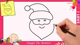 Come disegnare babbo natale FACILE passo per passo per bambini 3 [upl. by Steffane54]