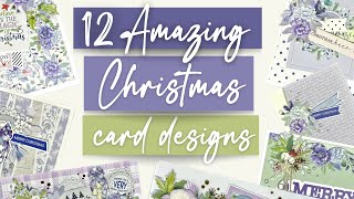 EASY CHRISTMAS CARD MAKING DESIGNS TUTORIAL  12 BEAUTIFUL NONTRADITIONAL CHRISTMAS CARDS TO LOVE [upl. by Nauht172]