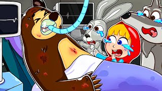 OH NO The Bear had an accident Who caused this Little Red Riding Hood  The Bear Cartoon [upl. by Aleta223]