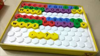 Learn Alphabet Capital Letters and Small Letters Spelling Words and Colors with Alphabet Tiles [upl. by Nnairrek739]